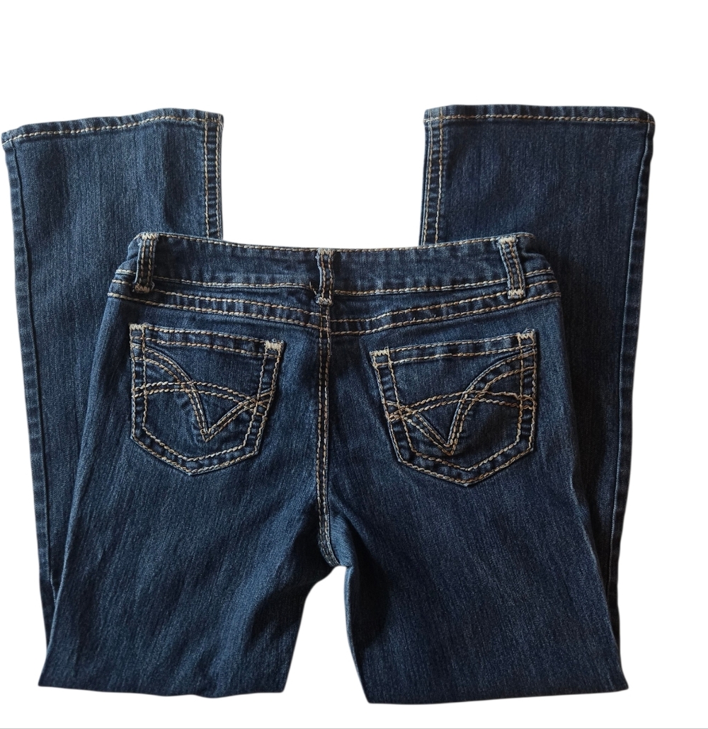 Bongo Jeans Womens 15 Low Rise Bootcut Dark Wash Y2K Flare Stretch Denim